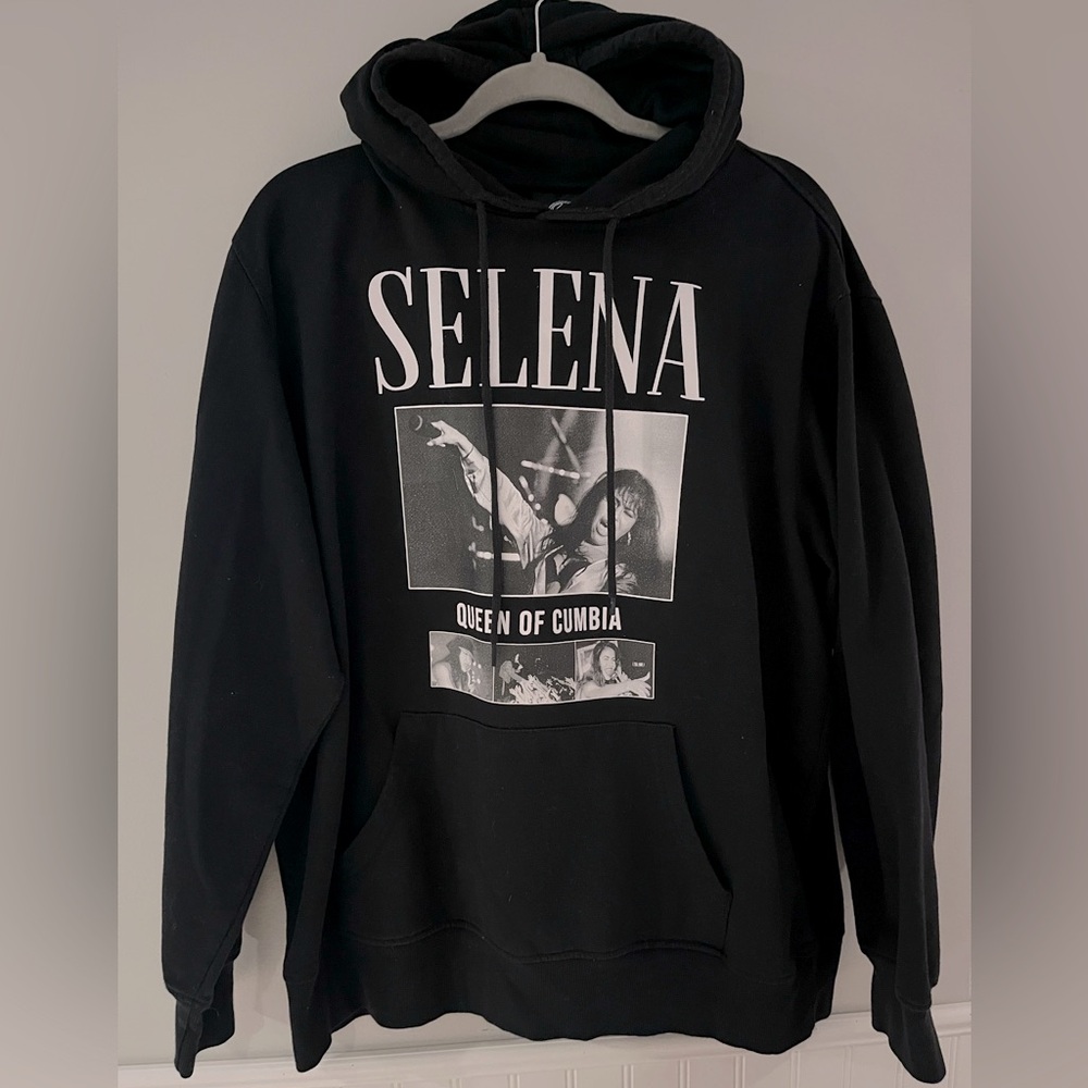 Selena Queen of Cumbia Black Hooded Sweatshirt Size XL